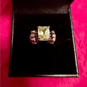 Light Green Citrine and Sterling Silver Ring for Women